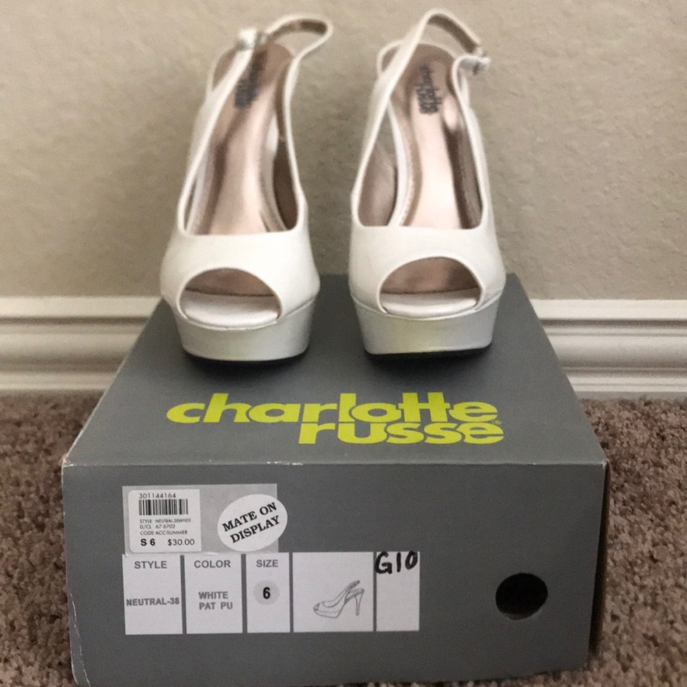 White Peep Toe High Heels